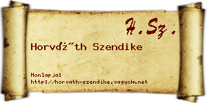 Horváth Szendike névjegykártya